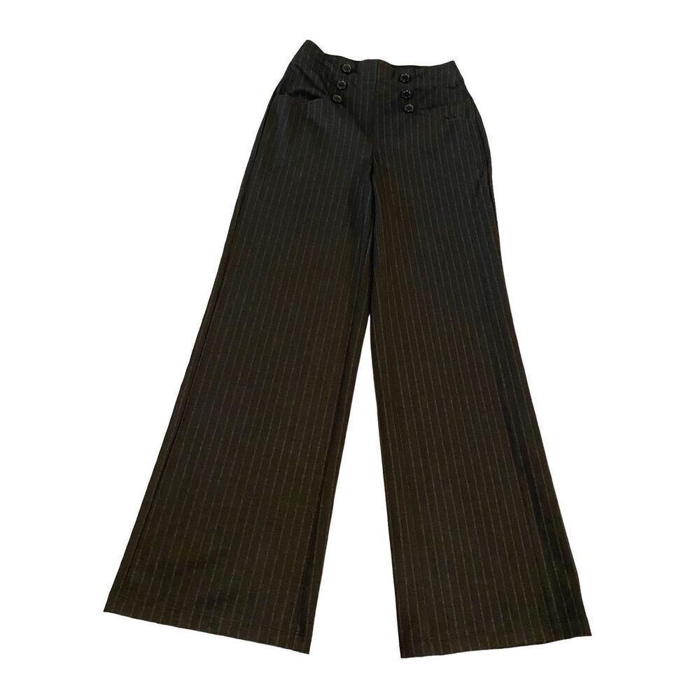 Nwt Max Studio London Pinstripe Wide Leg Dress Pants Formal Career Work Office